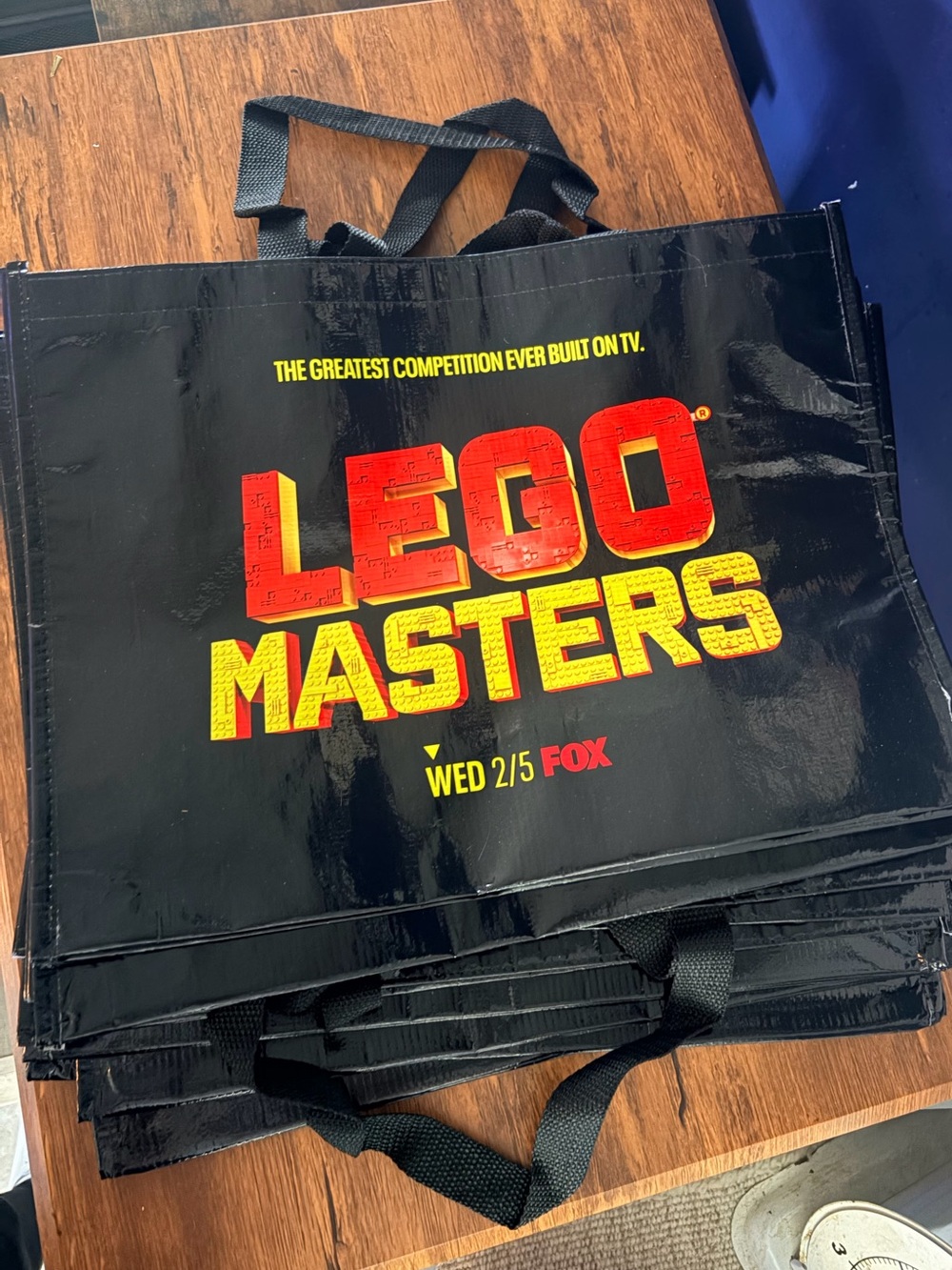 LEGO Masters Promotional Totes with Red and Yellow Logo (10 bags set)